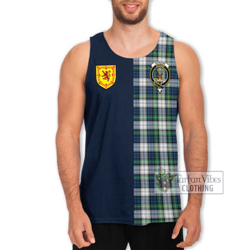 Gordon Dress Ancient Tartan Men's Tank Top Alba with Scottish Lion Royal Arm Half Style