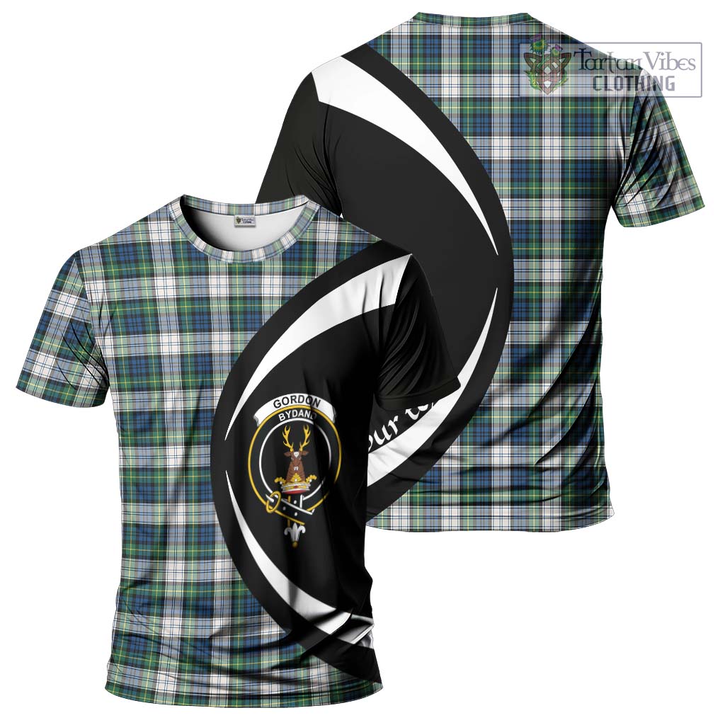 Tartan Vibes Clothing Gordon Dress Ancient Tartan T-Shirt with Family Crest Circle Style