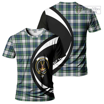 Gordon Dress Ancient Tartan T-Shirt with Family Crest Circle Style