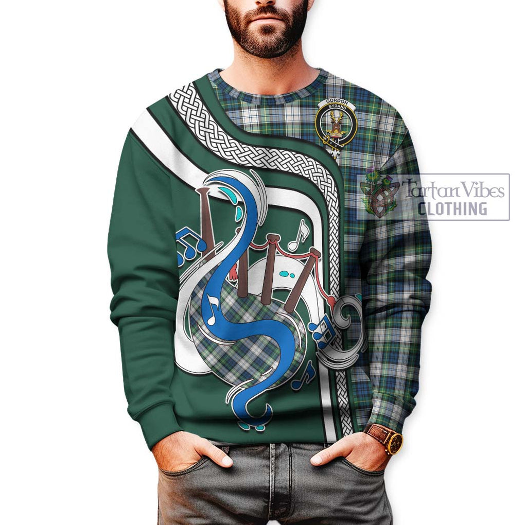 Tartan Vibes Clothing Gordon Dress Ancient Tartan Sweatshirt with Epic Bagpipe Style