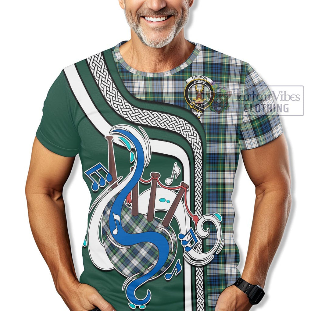 Gordon Dress Ancient Tartan T-Shirt with Epic Bagpipe Style Kid's Shirt - Tartanvibesclothing Shop