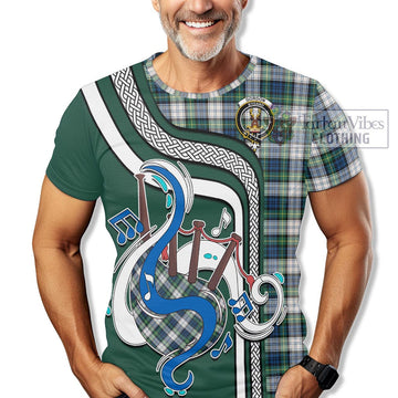 Gordon Dress Ancient Tartan T-Shirt with Epic Bagpipe Style