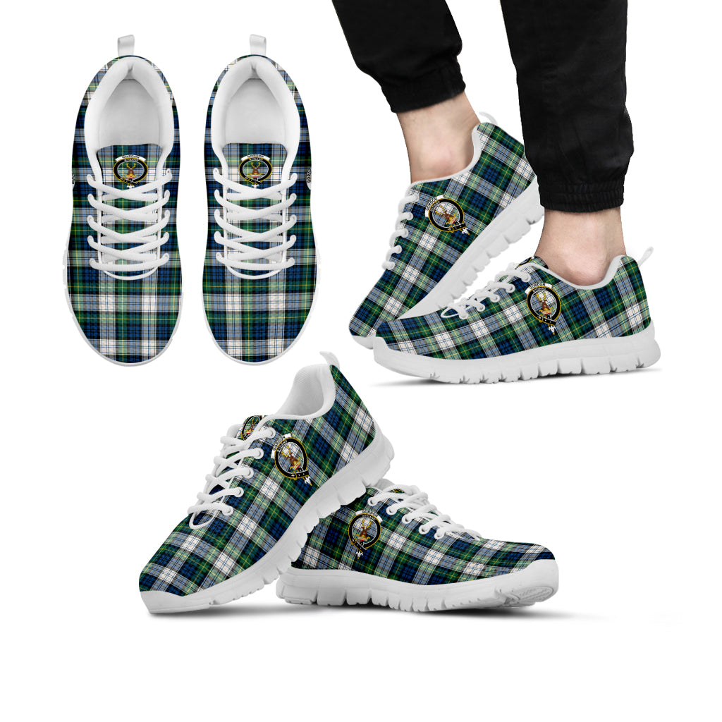 Gordon Dress Ancient Tartan Sneakers with Family Crest Kid's Sneakers - Tartan Vibes Clothing