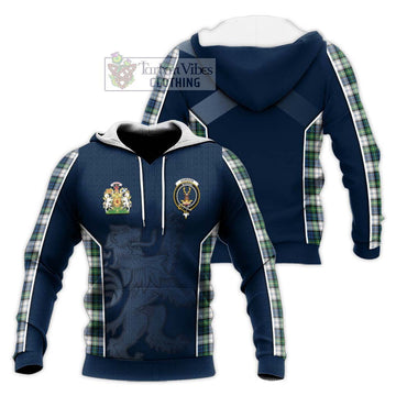 Gordon Dress Ancient Tartan Knitted Hoodie with Family Crest and Lion Rampant Vibes Sport Style