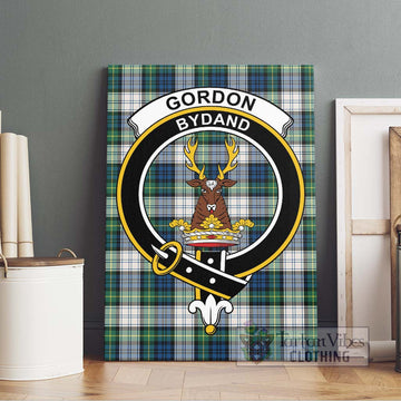 Gordon Dress Ancient Tartan Canvas Print Wall Art with Family Crest