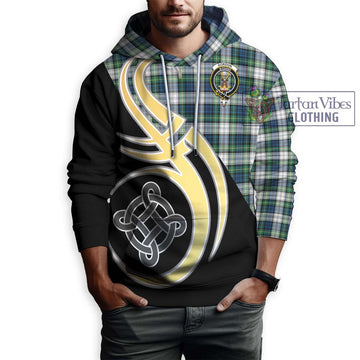 Gordon Dress Ancient Tartan Hoodie with Family Crest and Celtic Symbol Style