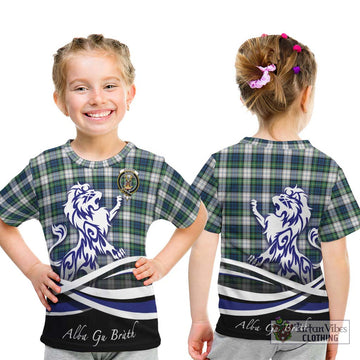 Gordon Dress Ancient Tartan Kid T-Shirt with Alba Gu Brath Regal Lion Emblem