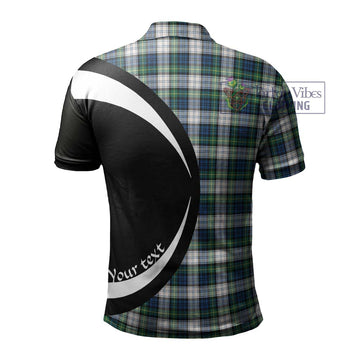 Gordon Dress Ancient Tartan Men's Polo Shirt with Family Crest Circle Style