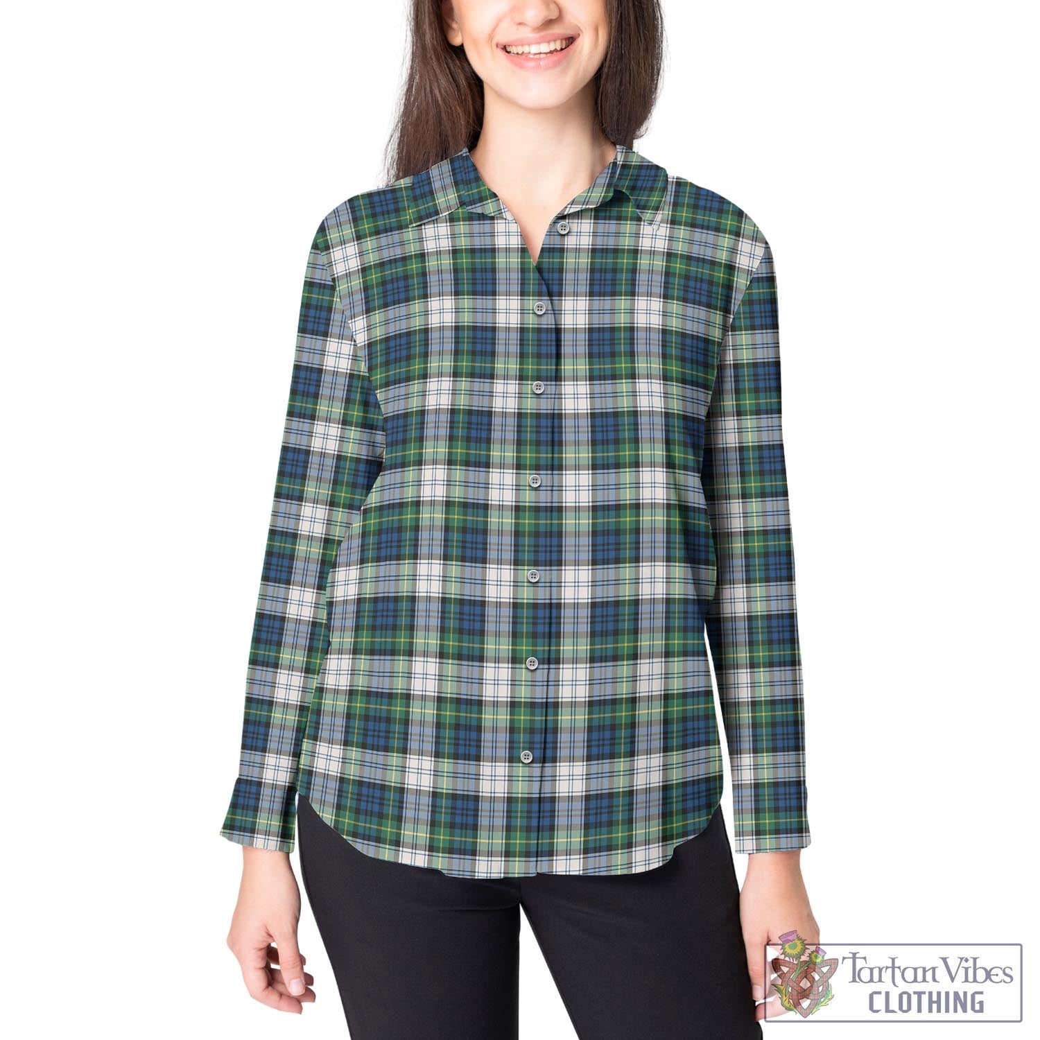 Gordon Dress Ancient Tartan Womens Casual Shirt