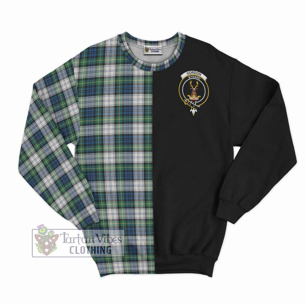 Gordon Dress Ancient Tartan Sweatshirt with Family Crest and Half Of Me Style - Tartanvibesclothing Shop