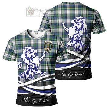 Gordon Dress Ancient Tartan Cotton T-shirt with Alba Gu Brath Regal Lion Emblem