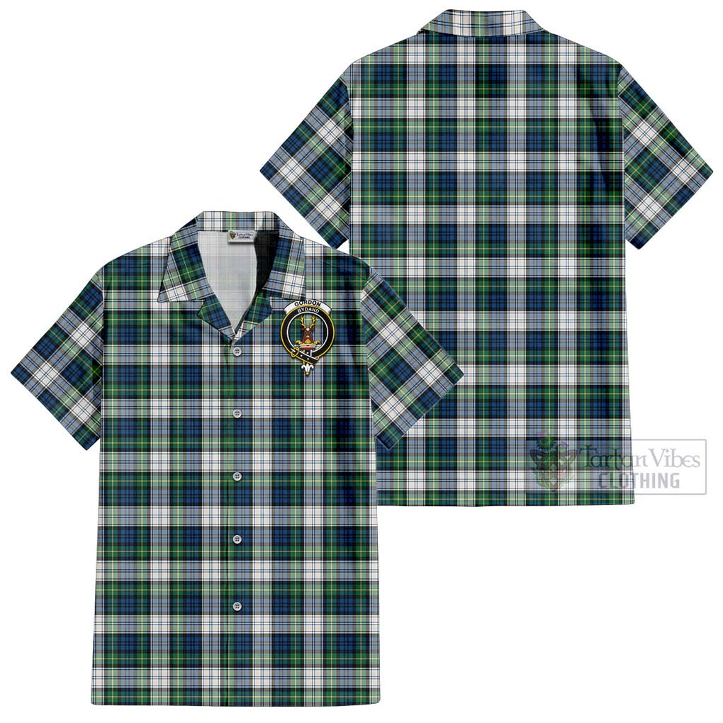 Gordon Dress Ancient Tartan Cotton Hawaiian Shirt with Family Crest Kid - Tartan Vibes Clothing