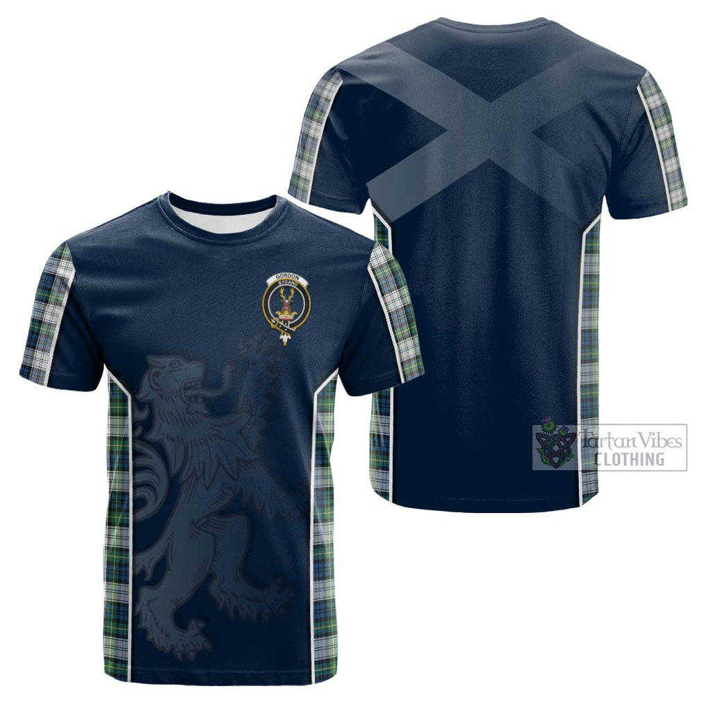 Tartan Vibes Clothing Gordon Dress Ancient Tartan Cotton T-shirt with Family Crest and Lion Rampant Vibes Sport Style