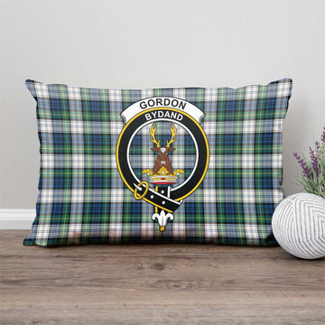 Gordon Dress Ancient Tartan Pillow Cover with Family Crest