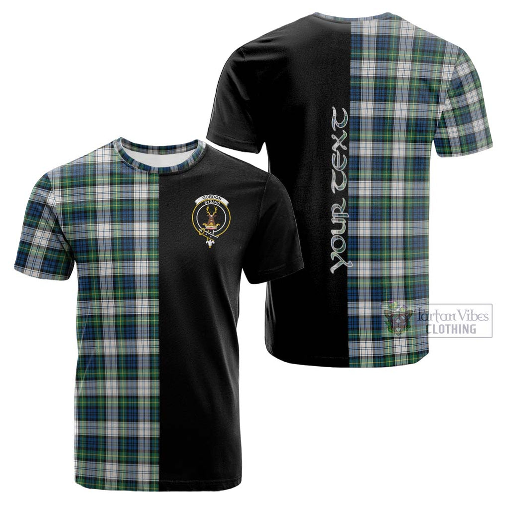 Tartan Vibes Clothing Gordon Dress Ancient Tartan Cotton T-shirt with Family Crest and Half Of Me Style