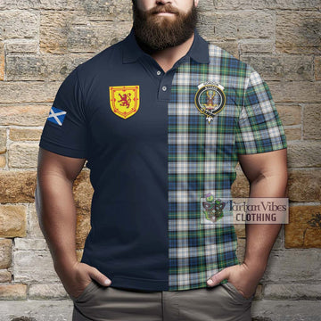 Gordon Dress Ancient Tartan Polo Shirt Alba with Scottish Lion Royal Arm Half Style