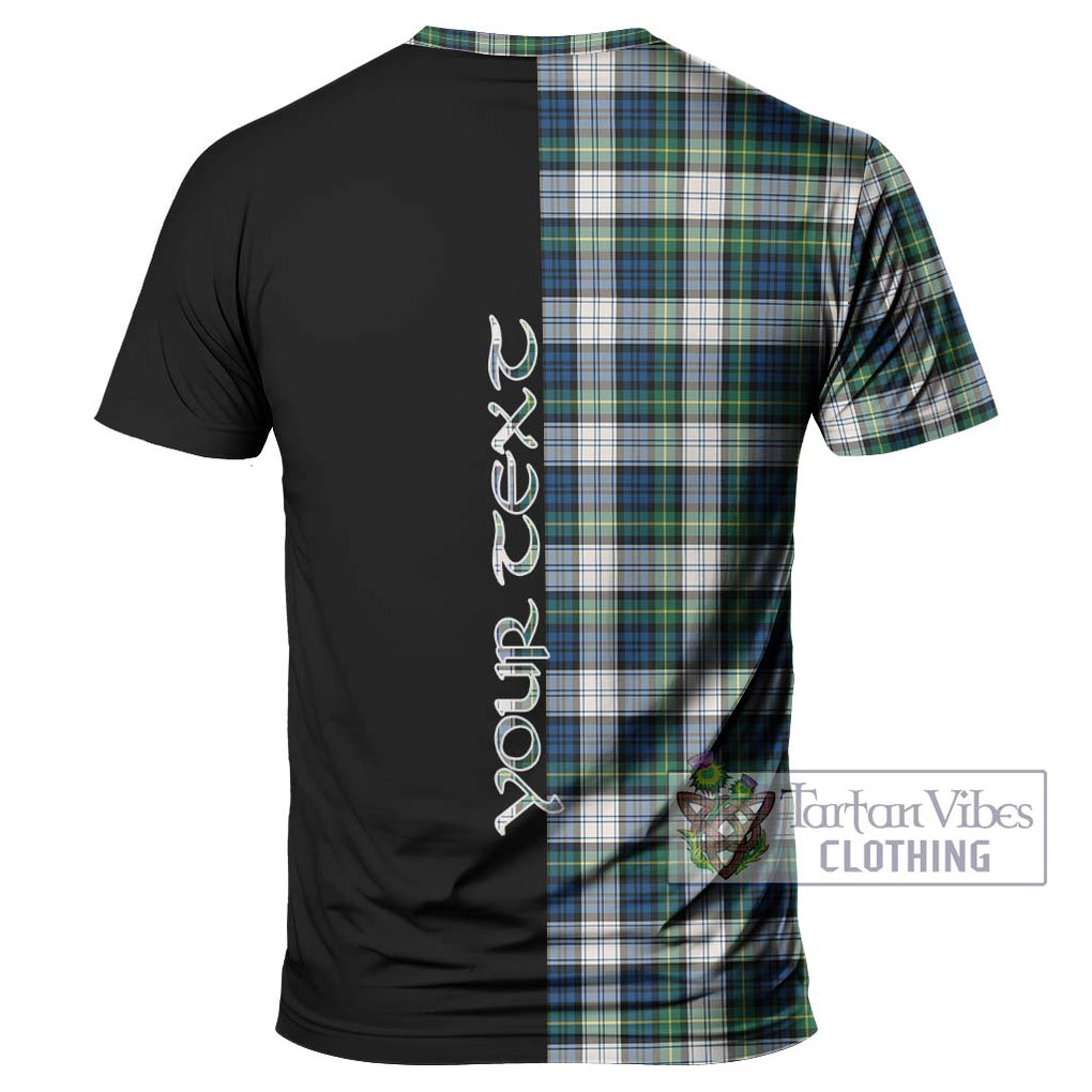 Gordon Dress Ancient Tartan T-Shirt with Family Crest and Half Of Me Style - Tartanvibesclothing Shop