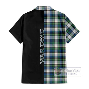 Gordon Dress Ancient Tartan Short Sleeve Button Shirt with Family Crest and Half Of Me Style