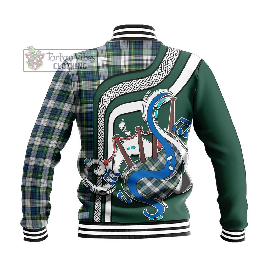 Tartan Vibes Clothing Gordon Dress Ancient Tartan Baseball Jacket with Epic Bagpipe Style