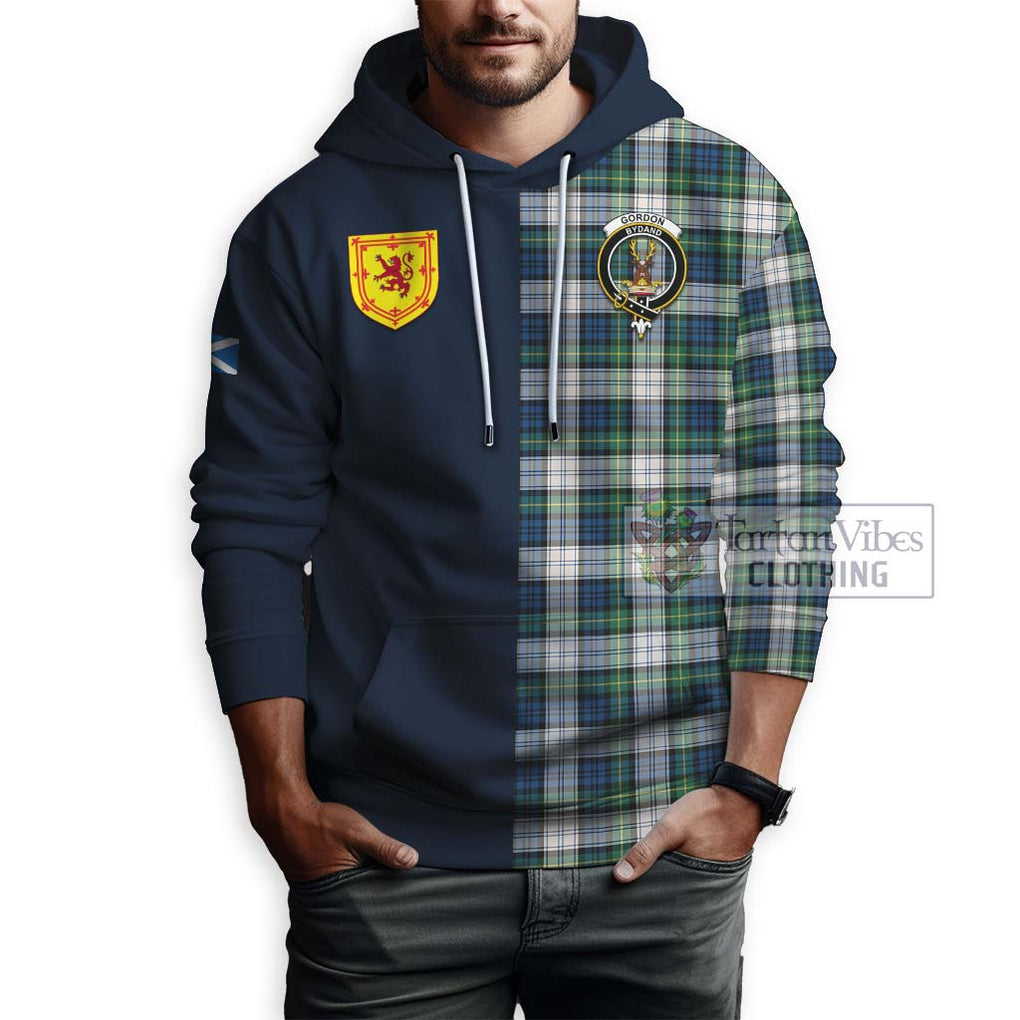 Tartan Vibes Clothing Gordon Dress Ancient Tartan Hoodie with Scottish Lion Royal Arm Half Style