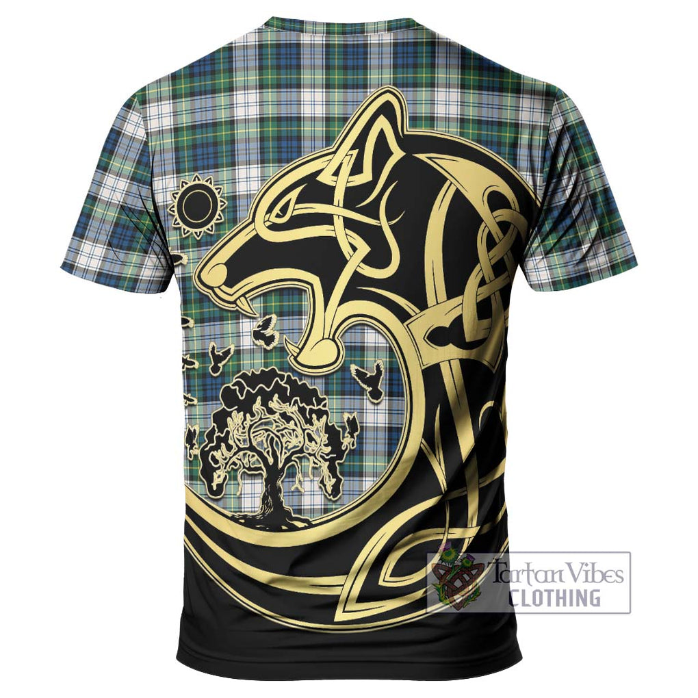 Gordon Dress Ancient Tartan T-Shirt with Family Crest Celtic Wolf Style - Tartan Vibes Clothing