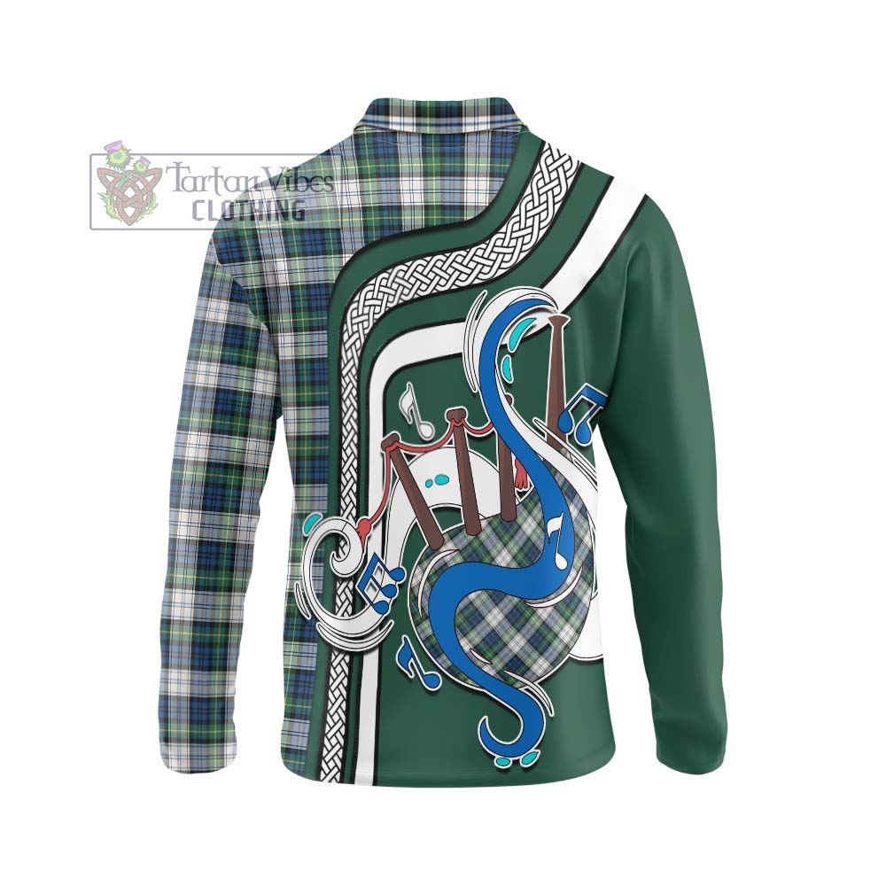 Tartan Vibes Clothing Gordon Dress Ancient Tartan Long Sleeve Polo Shirt with Epic Bagpipe Style