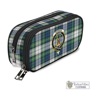 Gordon Dress Ancient Tartan Pen and Pencil Case with Family Crest