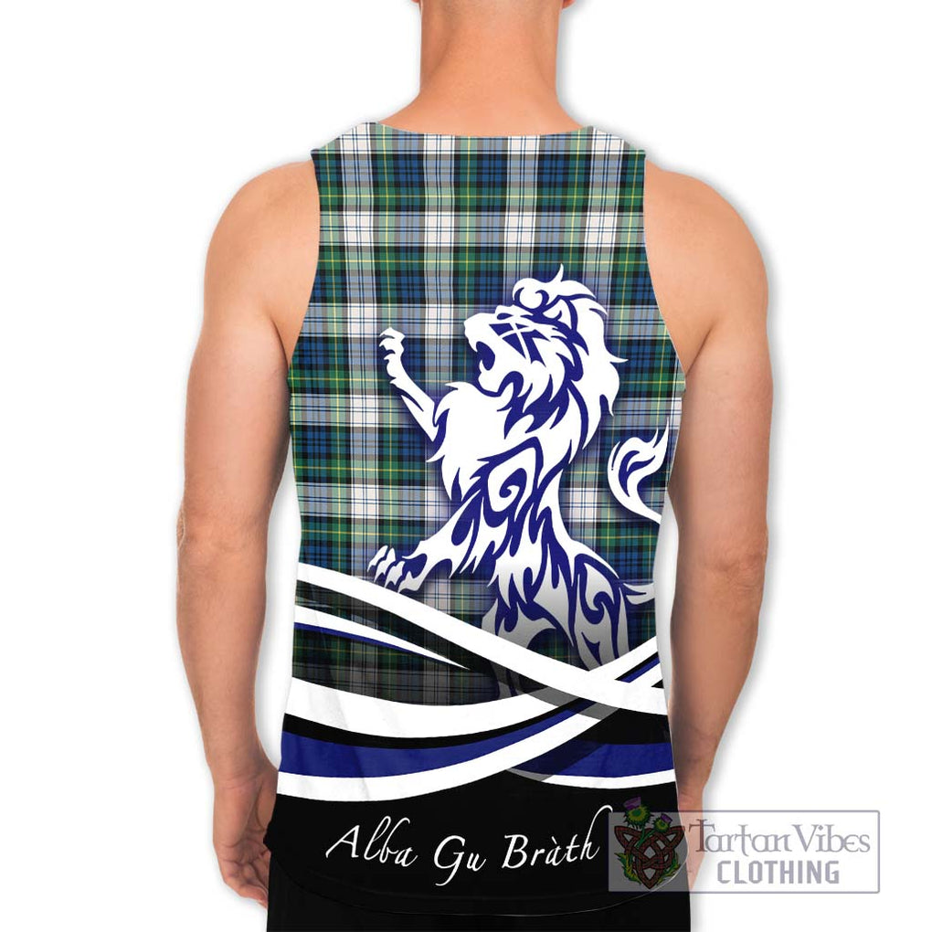 Gordon Dress Ancient Tartan Men's Tank Top with Alba Gu Brath Regal Lion Emblem - Tartanvibesclothing Shop