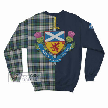 Gordon Dress Ancient Tartan Sweatshirt Alba with Scottish Lion Royal Arm Half Style