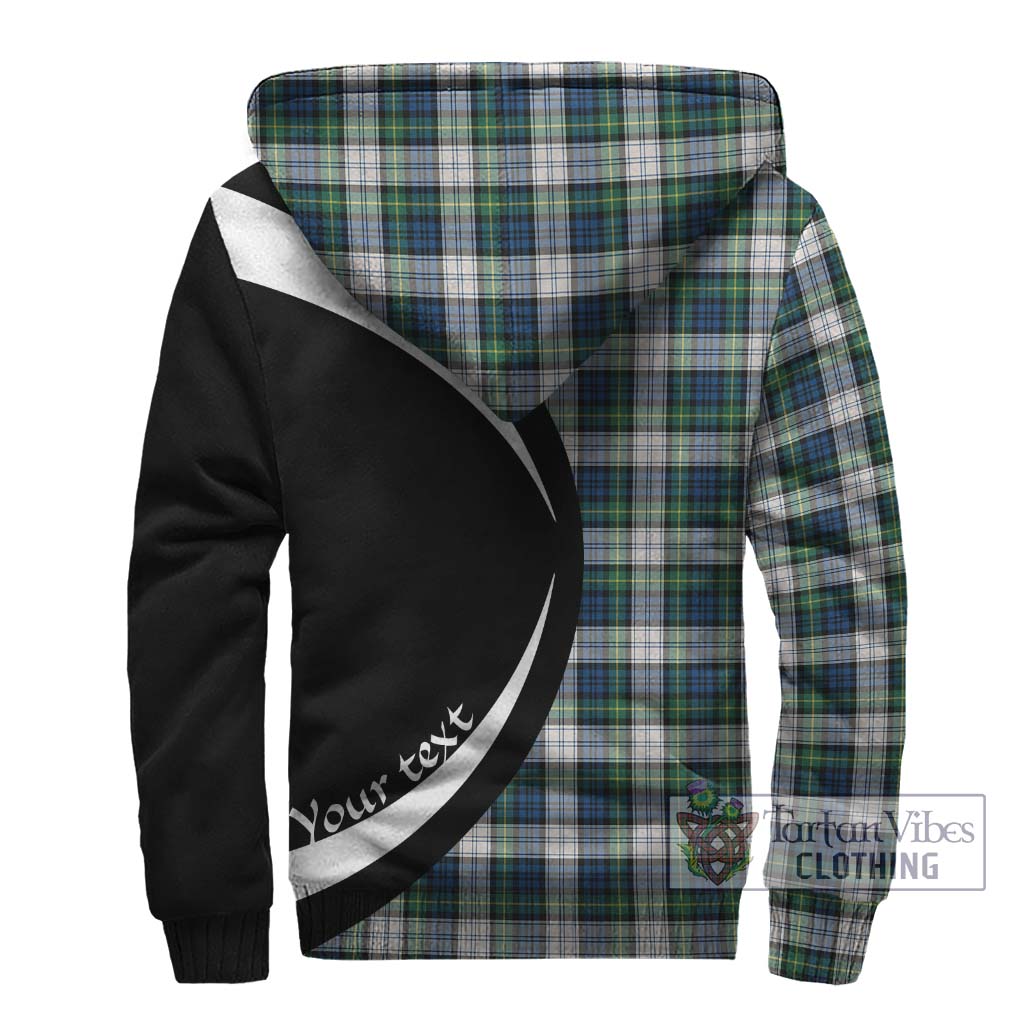 Gordon Dress Ancient Tartan Sherpa Hoodie with Family Crest Circle Style - Tartan Vibes Clothing