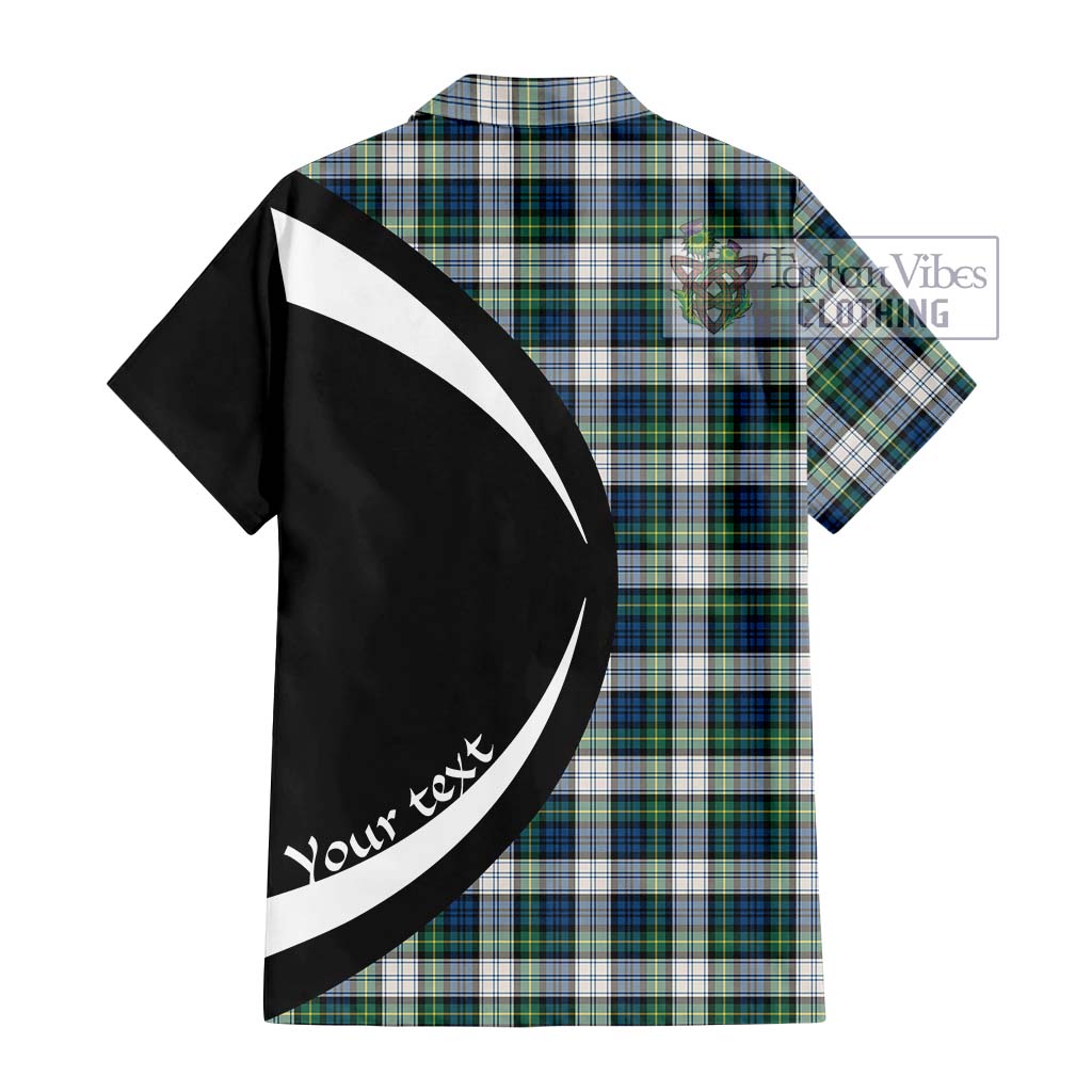 Gordon Dress Ancient Tartan Short Sleeve Button Up with Family Crest Circle Style - Tartan Vibes Clothing