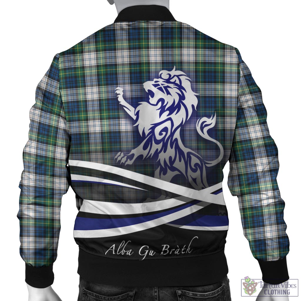 Tartan Vibes Clothing Gordon Dress Ancient Tartan Bomber Jacket with Alba Gu Brath Regal Lion Emblem