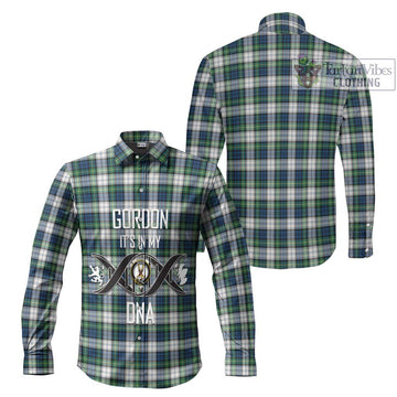 Gordon Dress Ancient Tartan Long Sleeve Button Shirt with Family Crest DNA In Me Style