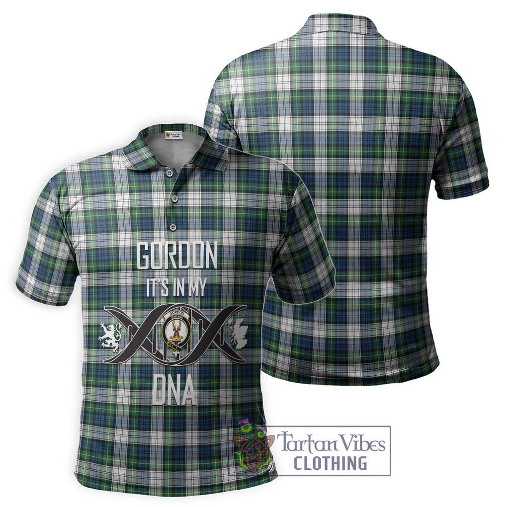 Gordon Dress Ancient Tartan Polo Shirt with Family Crest DNA In Me Style - Tartanvibesclothing Shop