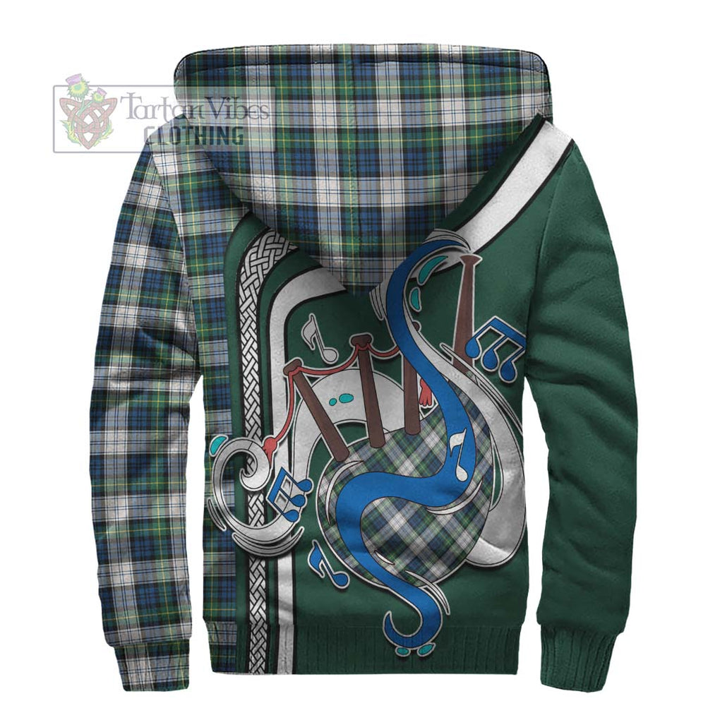 Gordon Dress Ancient Tartan Sherpa Hoodie with Epic Bagpipe Style - Tartanvibesclothing Shop