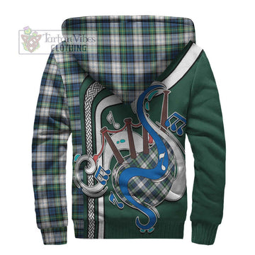 Gordon Dress Ancient Tartan Sherpa Hoodie with Epic Bagpipe Style