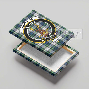 Gordon Dress Ancient Tartan Canvas Print Wall Art with Family Crest