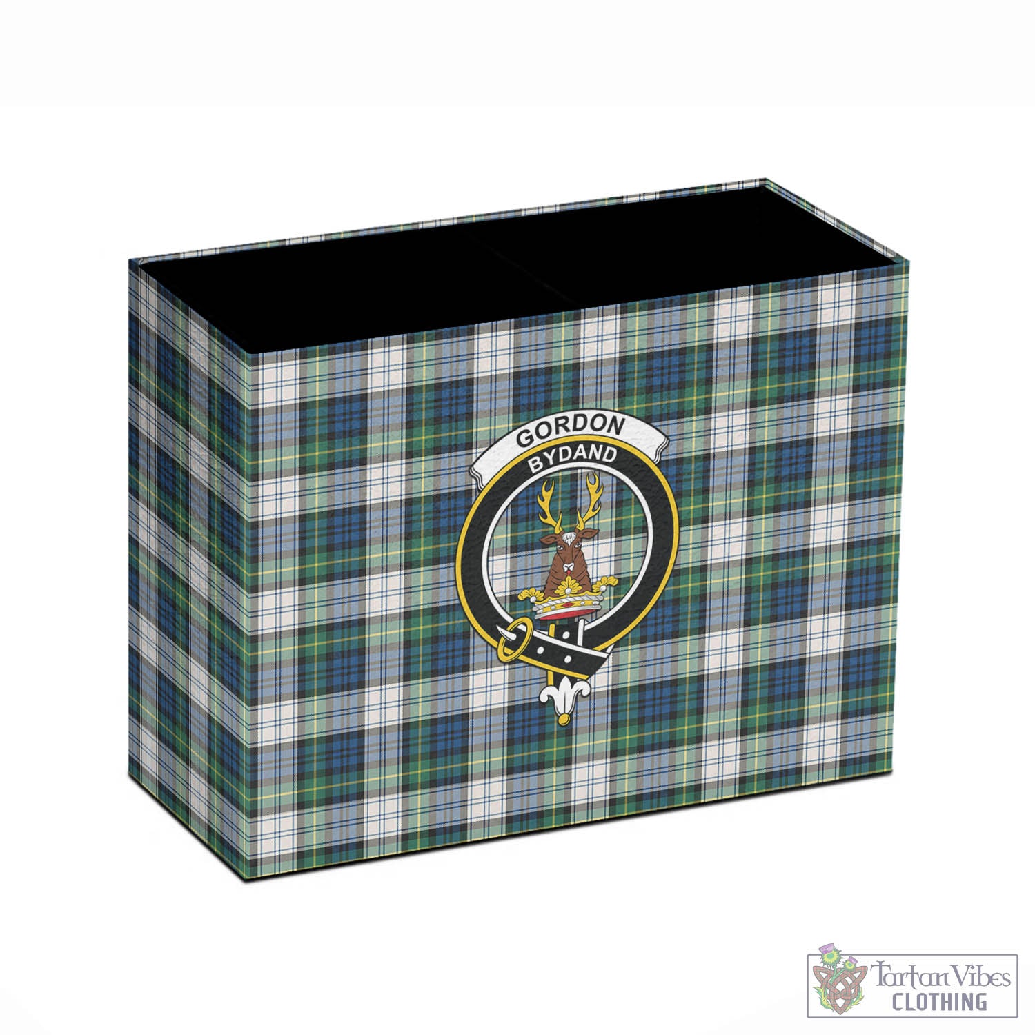 Tartan Vibes Clothing Gordon Dress Ancient Tartan Pen Holder with Family Crest