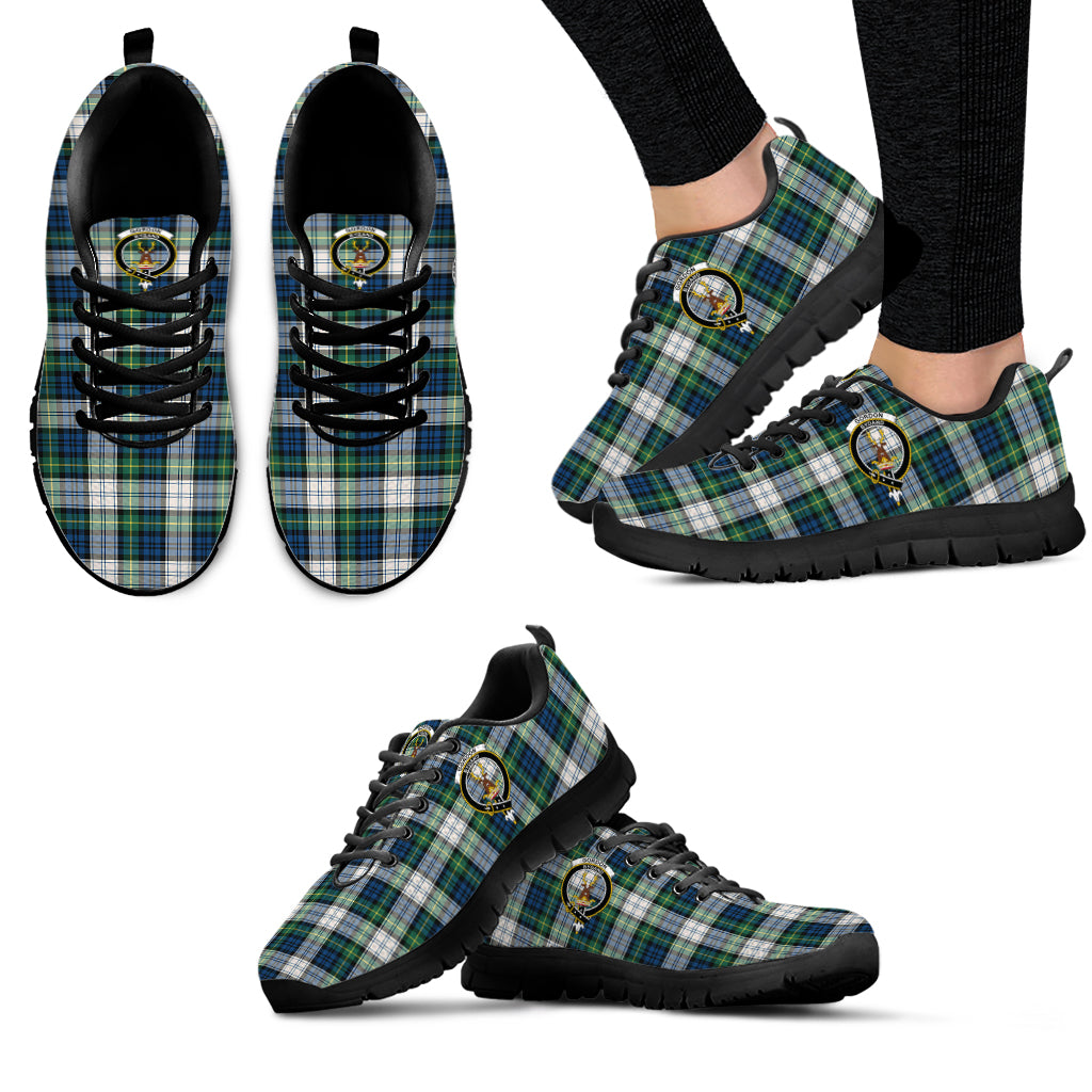 Gordon Dress Ancient Tartan Sneakers with Family Crest - Tartan Vibes Clothing