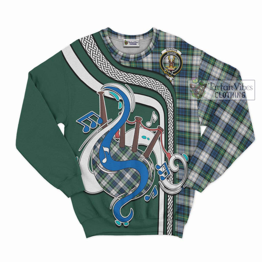 Tartan Vibes Clothing Gordon Dress Ancient Tartan Sweatshirt with Epic Bagpipe Style