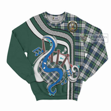 Gordon Dress Ancient Tartan Sweatshirt with Epic Bagpipe Style