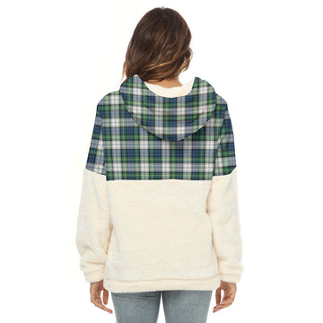 Gordon Dress Ancient Tartan Women's Borg Fleece Hoodie With Half Zip