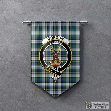 Gordon Dress Ancient Tartan Gonfalon, Tartan Banner with Family Crest