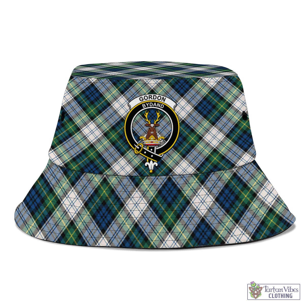 Tartan Vibes Clothing Gordon Dress Ancient Tartan Bucket Hat with Family Crest