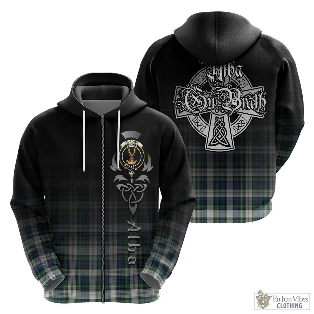 Tartan Vibes Clothing Gordon Dress Ancient Tartan Hoodie Featuring Alba Gu Brath Family Crest Celtic Inspired