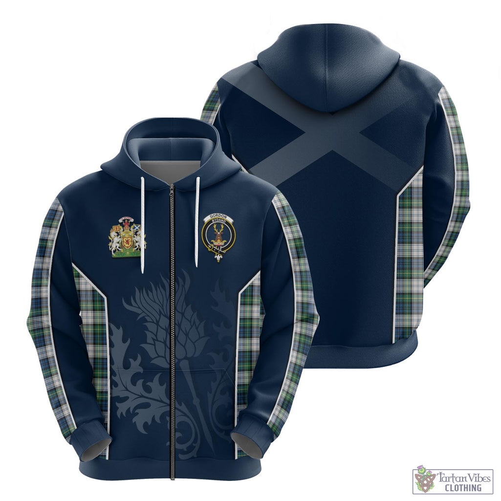 Tartan Vibes Clothing Gordon Dress Ancient Tartan Hoodie with Family Crest and Scottish Thistle Vibes Sport Style