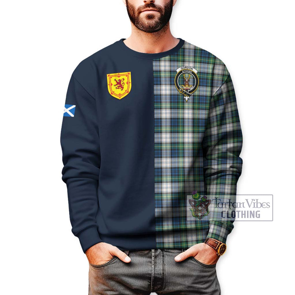 Tartan Vibes Clothing Gordon Dress Ancient Tartan Sweatshirt with Scottish Lion Royal Arm Half Style