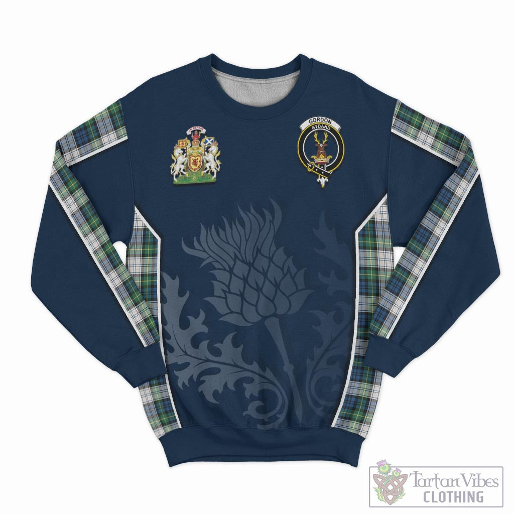 Tartan Vibes Clothing Gordon Dress Ancient Tartan Sweatshirt with Family Crest and Scottish Thistle Vibes Sport Style