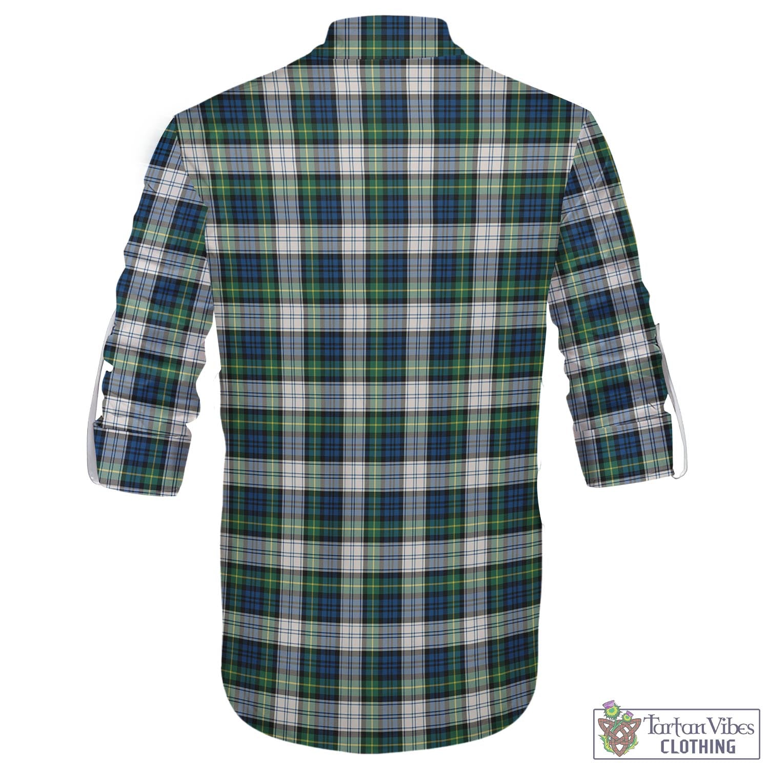 Tartan Vibes Clothing Gordon Dress Ancient Tartan Men's Scottish Traditional Jacobite Ghillie Kilt Shirt with Family Crest