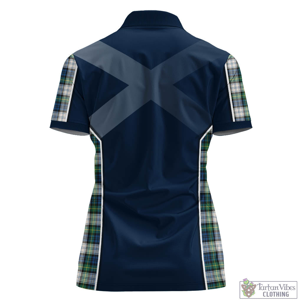 Tartan Vibes Clothing Gordon Dress Ancient Tartan Women's Polo Shirt with Family Crest and Scottish Thistle Vibes Sport Style